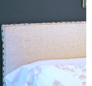 Easy technique for nailhead trim on upholstered headboard