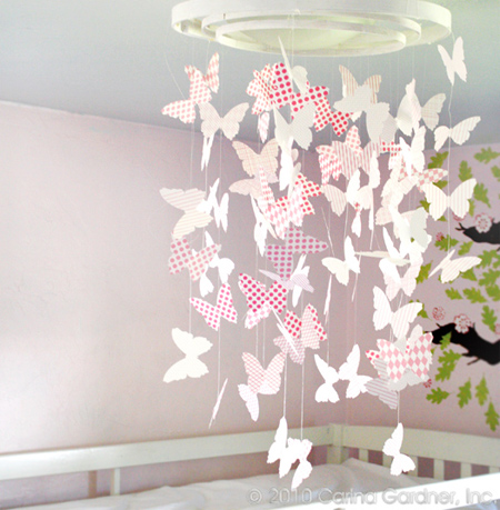 Paper butterfly mobile or chandelier 