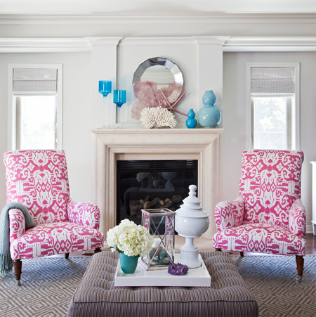 Decorate with pink and blue