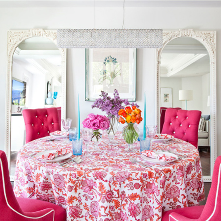 Decorate with pink and blue