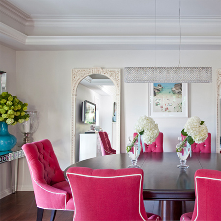 Decorate with pink and blue 