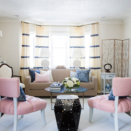 Decorate with pink and blue