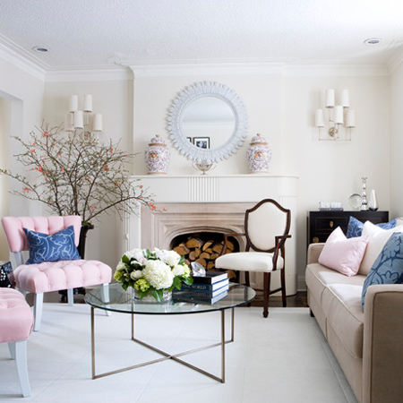 Decorate with pink and blue