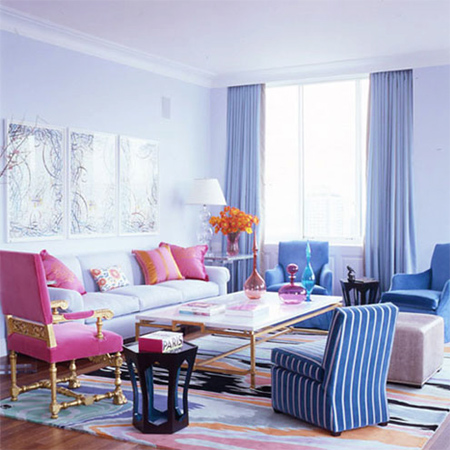 Decorate with pink and blue