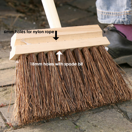 make a garden broom brush