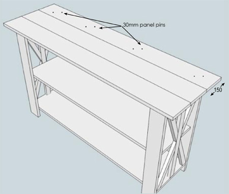 Make a rustic console table or shelf unit 