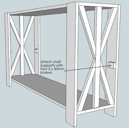 Make a rustic console table or shelf unit 