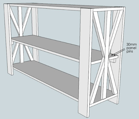 Make a rustic console table or shelf unit 
