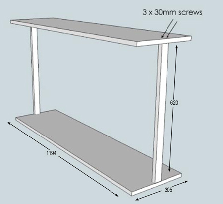 Make a rustic console table or shelf unit 