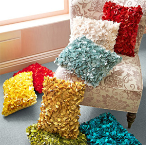 Decorative cushion with fabric or felt 