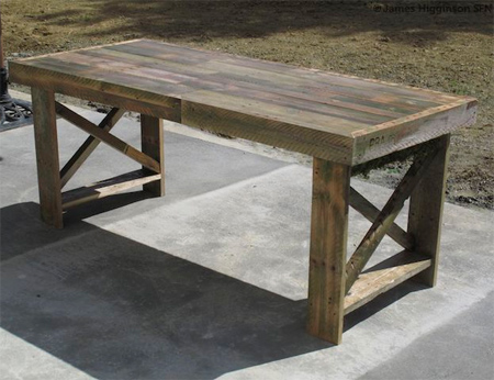 Garden table from reclaimed timber pallets