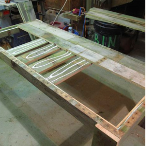 Garden table from reclaimed timber pallets