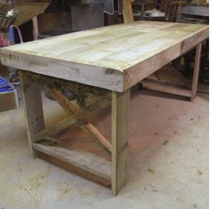 Garden table from reclaimed timber pallets
