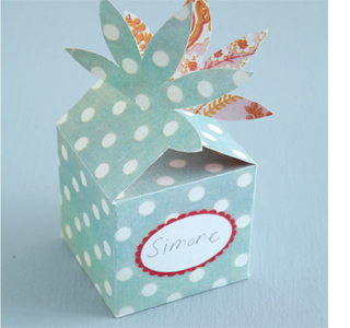 make a gift box with coloured or patterened paper