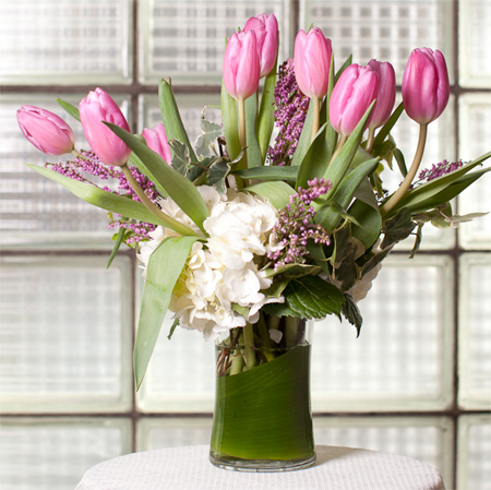 tulips fresh spring flower arrangement display