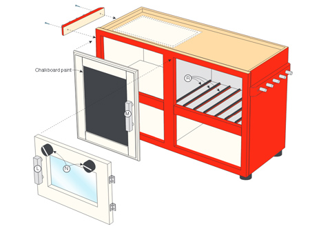 DIY kids mini-kitchen - diagram