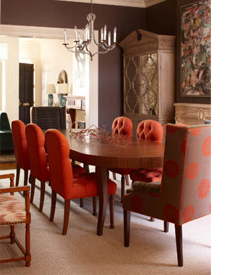 Colourful home interiors interior design orange gold brown