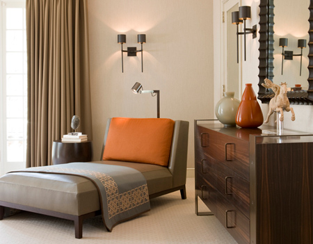 Colourful home interiors interior design orange brown taupe