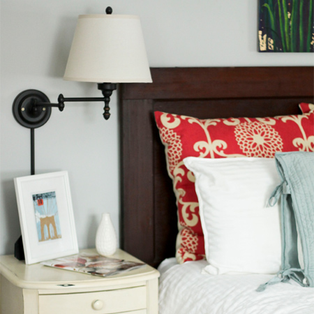 Make a headboard using a wooden door