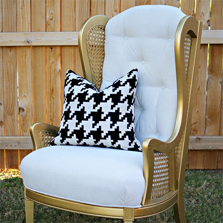 rust oleum universal gold spray paint transforms secondhand wingback dining chairs furniture