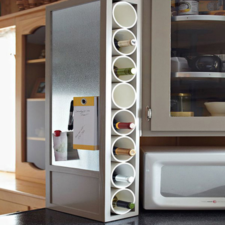 pvc pipe rack with sheet metal on side for magnetic board