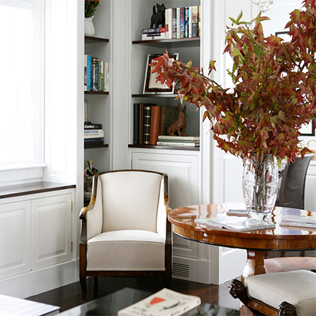 dressing bookcase with accessories for layered decor look