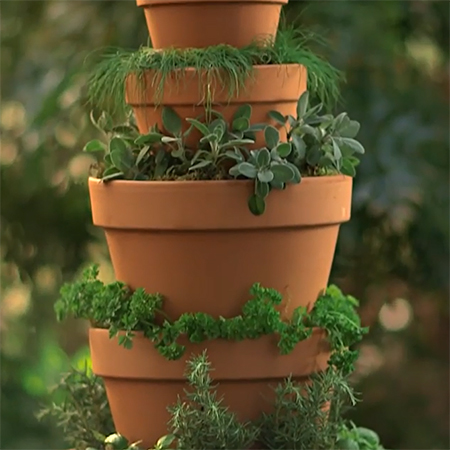 kitchen herb tower for easy access  to herbs when cooking