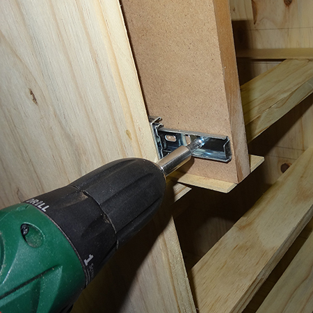 DIY 4-drawer cabinet with easy install drawer runners attach