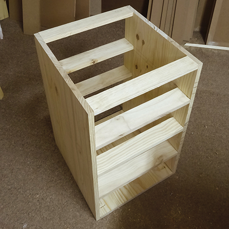 DIY 4-drawer cabinet with easy install drawer runners completed frame