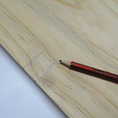 If your pine is not 20mm thick - allow for the thickness of the pine you will be using.