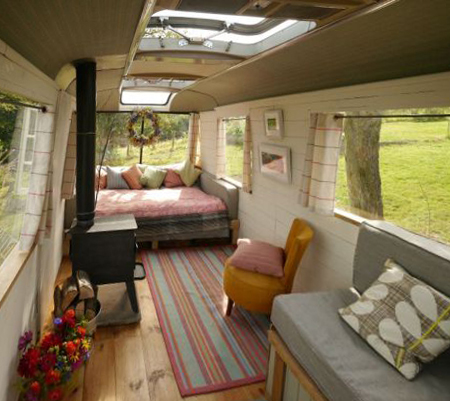 Old bus becomes comfortable home
