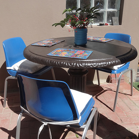 rustoleum 2x satin dark walnut or universal gloss cobalt blue concrete table