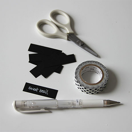 Painted potted herbs