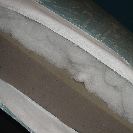 thick layer of batting on upholstered seat cushions