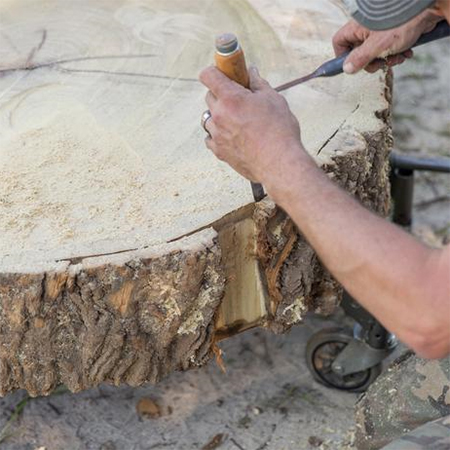 Make a tree stump coffee table