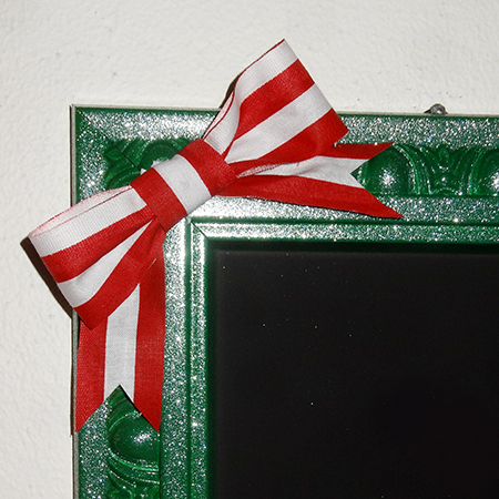 rust oleum chalkboard spray menu board make a fake faux ribbon bow