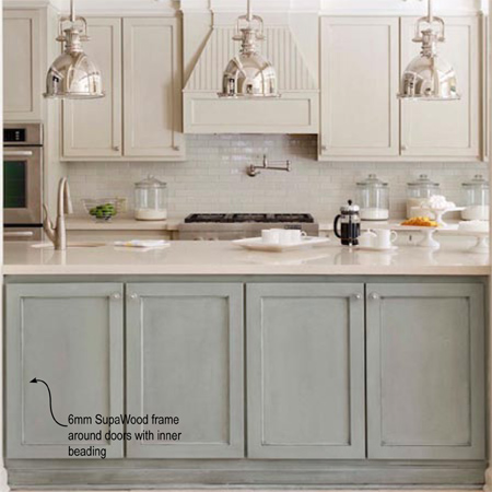 Plain White Melamine Kitchen Goes Coastal, Painting Melamine Kitchen Cabinets Before And After