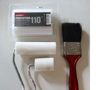 Plain white melamine kitchen goes coastal painting equipment