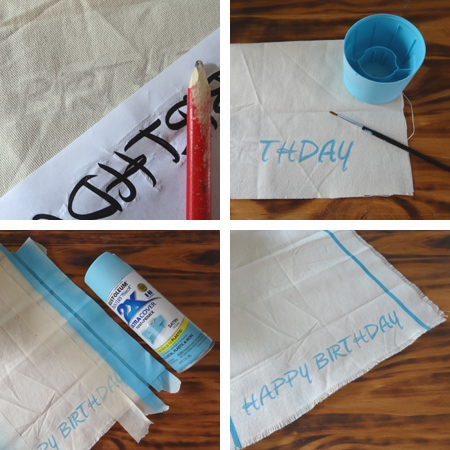 spray paint canvas serviettes napkins