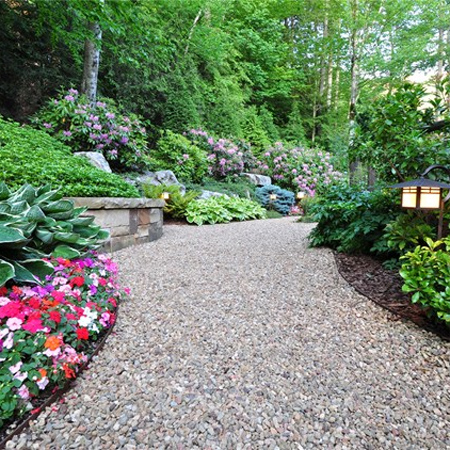 low maintenance garden gravel replaces lawn