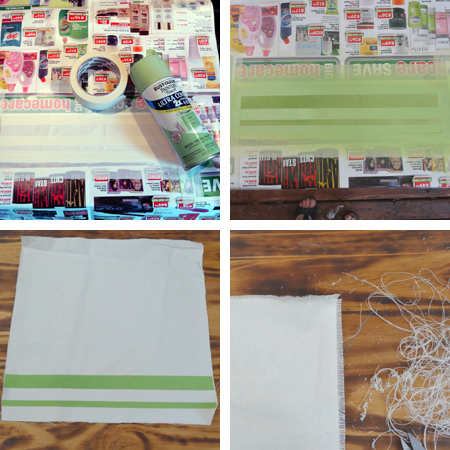 spray paint canvas serviettes napkins