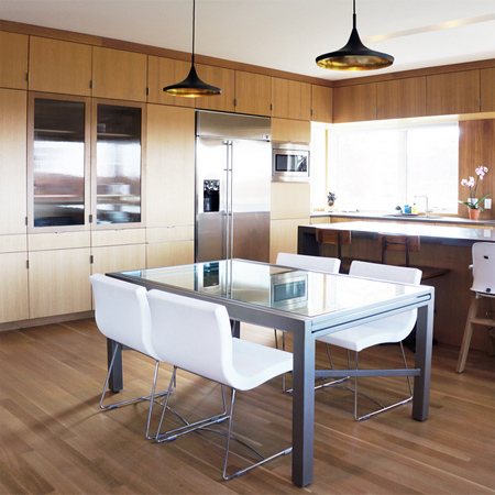 a house at home with the landscape open plan kitchen dining