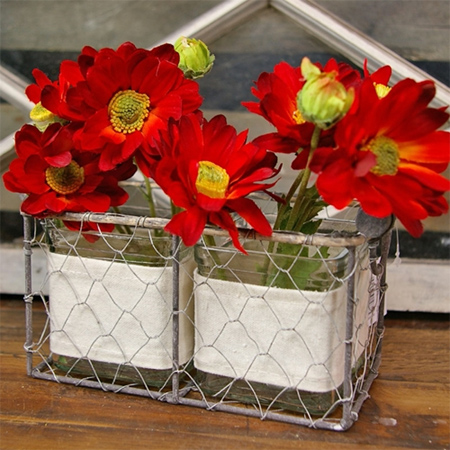 chicken wire basket vase flower container