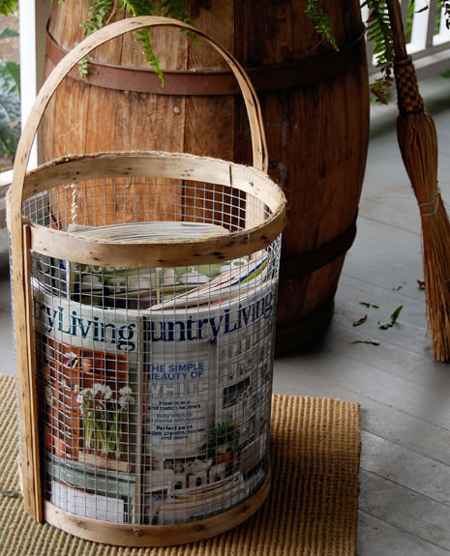 Wire mesh basket for magazines, towels or veggies