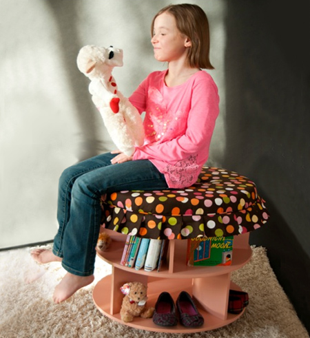 diy upholstered shoe carousel storage