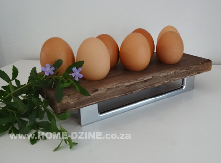 Rustic pine or reclaimed wood egg holder 