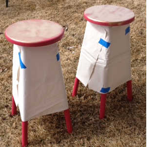 Gold-dipped bar stools 