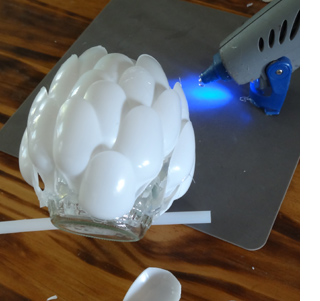 Recycled plastic spoon Protea vases craft ideas