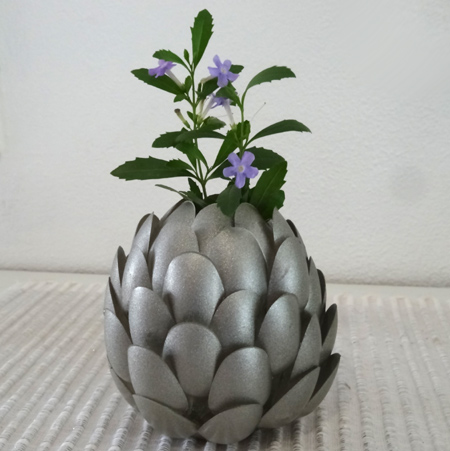 Recycled plastic spoon Protea vases craft ideas