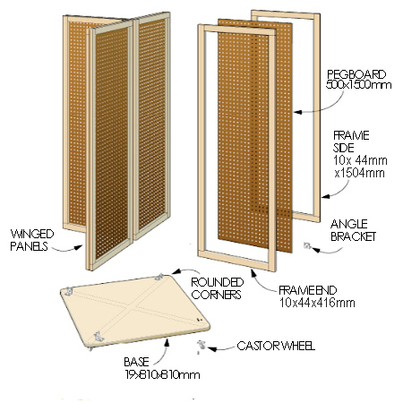 Mobile pegboard storage unit